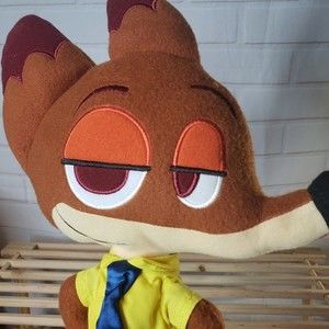 Disney Zootopia Nick Wilde Plush 14" Flat Stuffed Fox Pillow Animal Stuffie